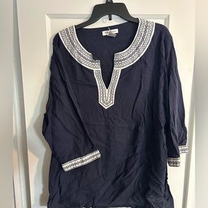 Navy blue Aztec style top